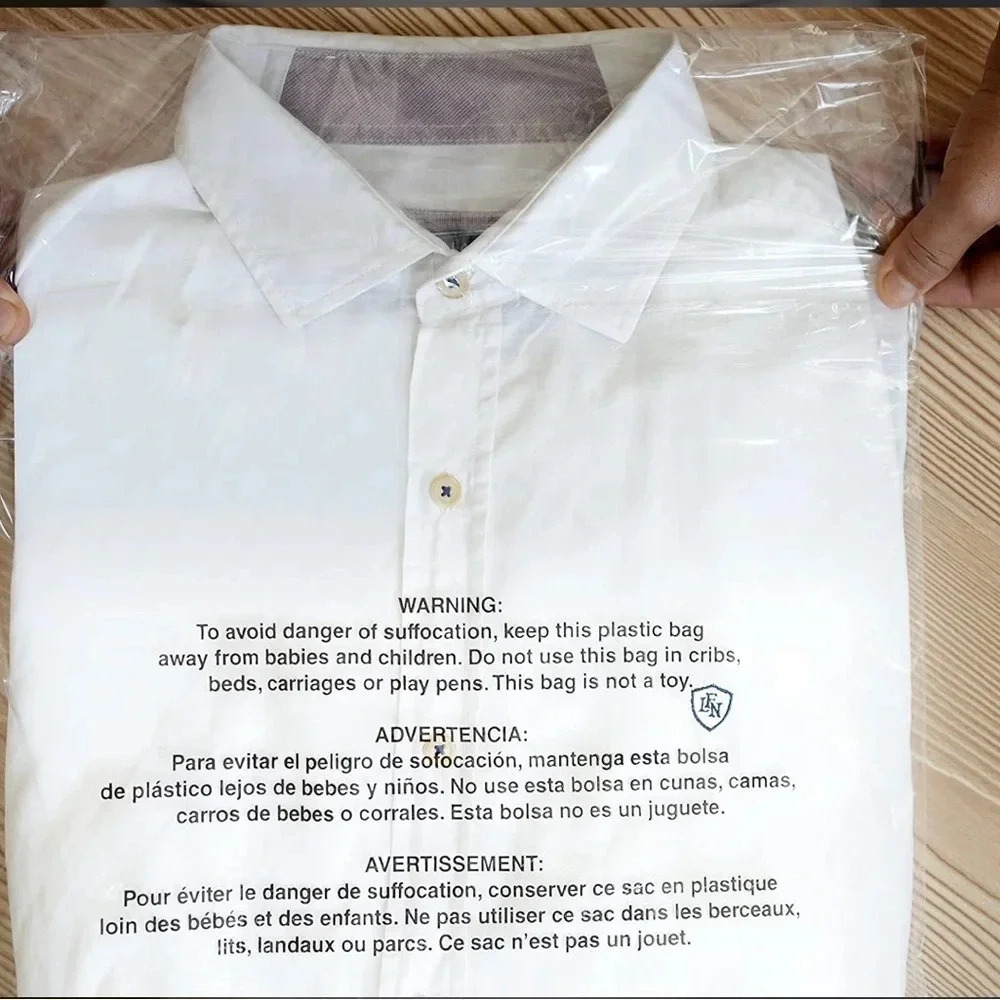 50 count clear polybags size 12×15 suffocation warning resealable Lightweight